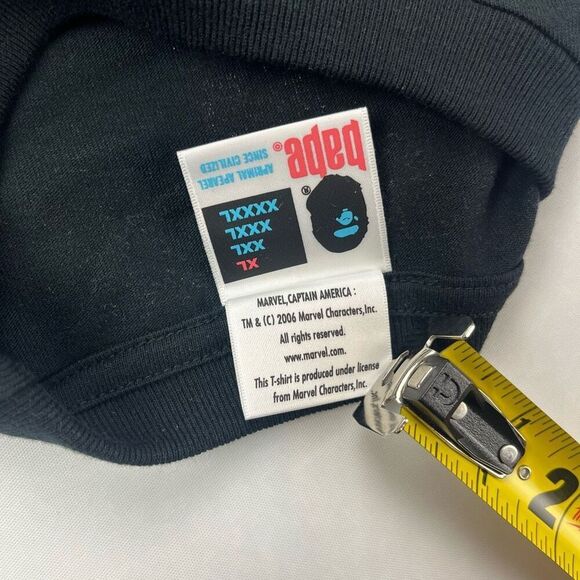 Bape x Marvel Captain America Vintage T-Shirt Men's Size XL Black - Picture 6 of 11